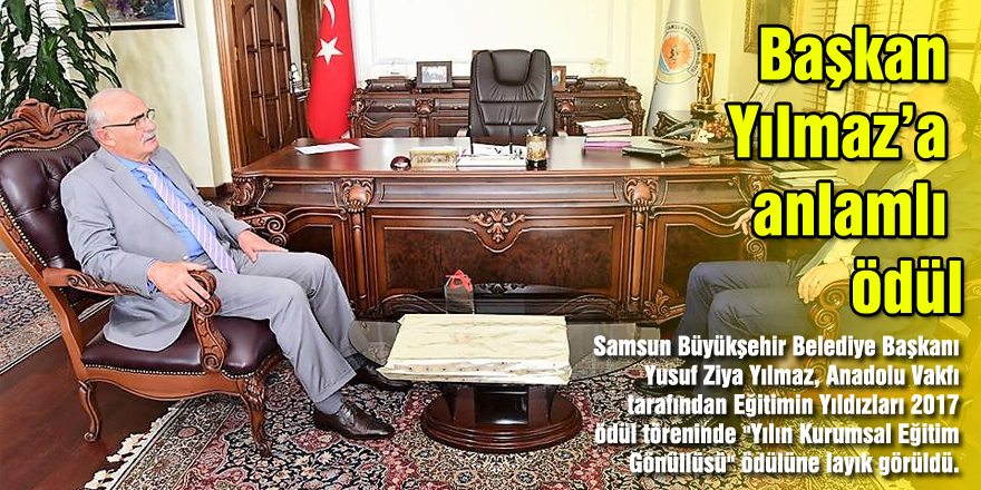 Başkan Yılmaz’a anlamlı ödül