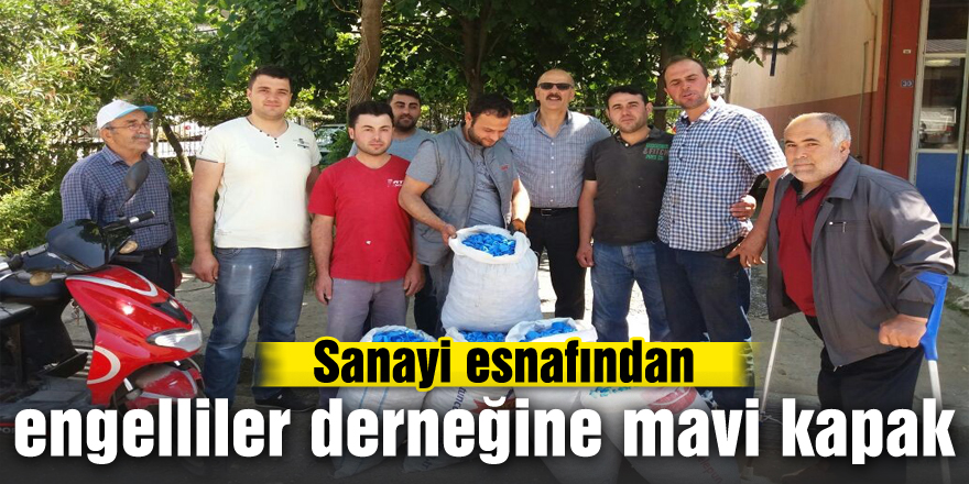 Sanayi esnafından engelliler derneğine mavi kapak