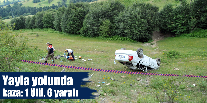 Yayla yolunda kaza: 1 ölü, 6 yaralı