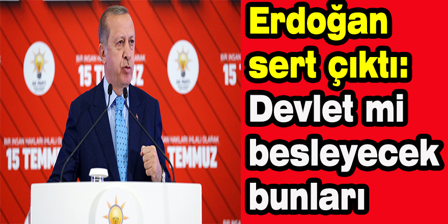 Erdoğan sert çıktı: 'Devlet mi besleyecek bunları'