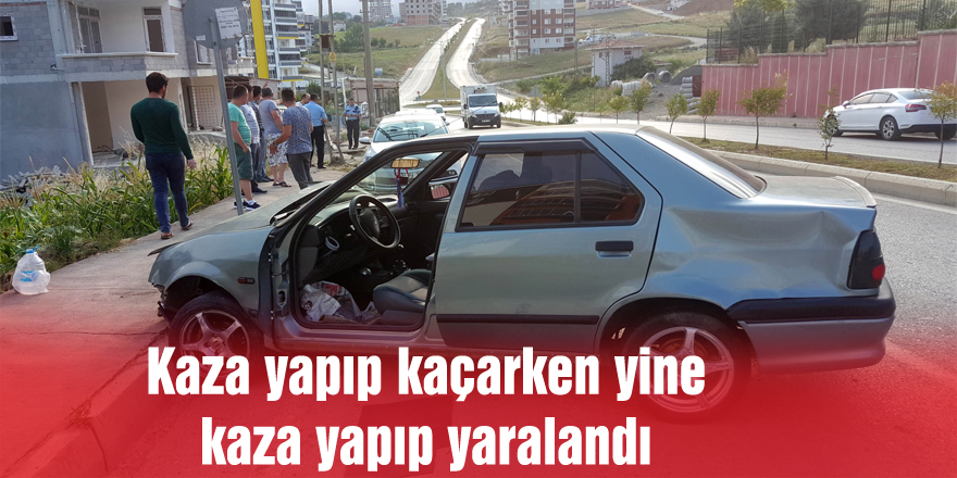 Kaza yapıp kaçarken yine kaza yapıp yaralandı