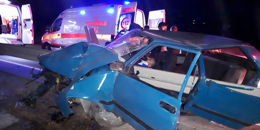 Samsun'da bariyer otomobile ok gibi saplandı: 2 ağır yaralı