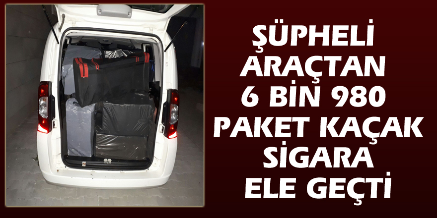 Şüpheli araçtan 6 bin 980 paket kaçak sigara ele geçti