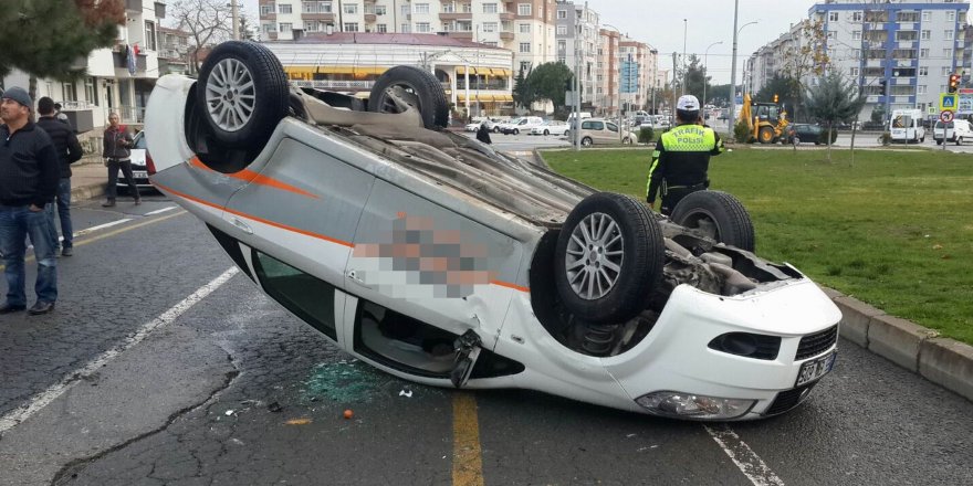 Samsun'da otomobil takla attı: 1 yaralı