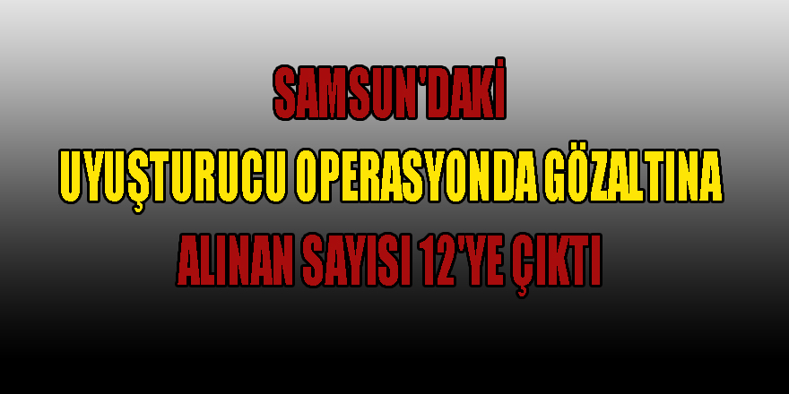 Samsun'daki uyuşturucu operasyonda gözaltına alınan sayısı 12'ye çıktı