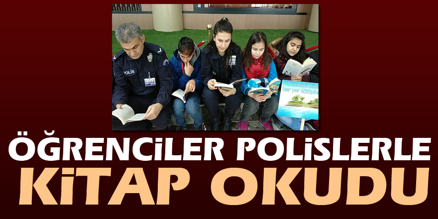 Öğrenciler polislerle kitap okudu