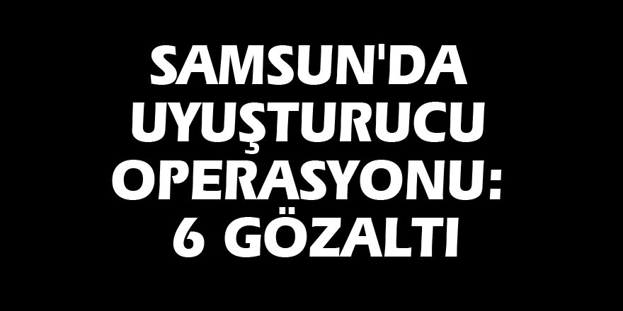 Samsun'da uyuşturucu operasyonu: 6 gözaltı