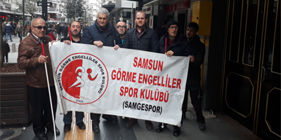 Görme engellilerden Samsunspor’a destek