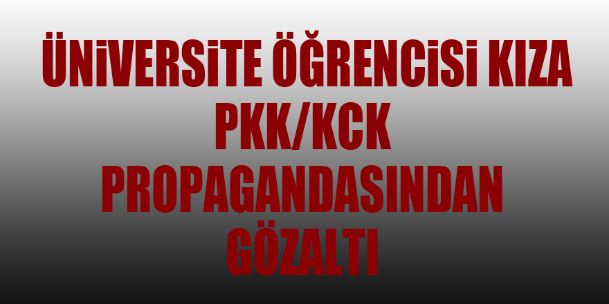 Samsun'da üniversite öğrencisi kıza PKK/KCK propagandasından gözaltı