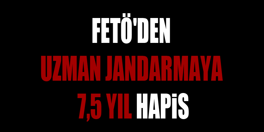 FETÖ'den uzman jandarmaya 7,5 yıl hapis 