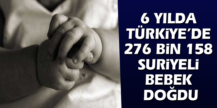 6 Yılda Türkiye’de 276 Bin 158 Suriyeli Bebek Doğdu