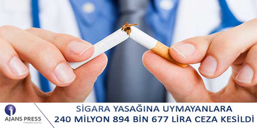 SİGARA YASAĞINDAN 240 MİLYON LİRA CEZA