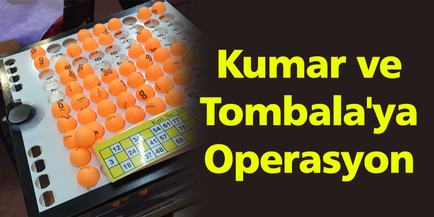 Kumar ve Tombala'ya operasyon