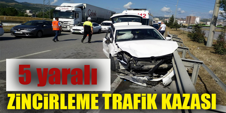 Samsun'da zincirleme trafik kazası: 5 yaralı 
