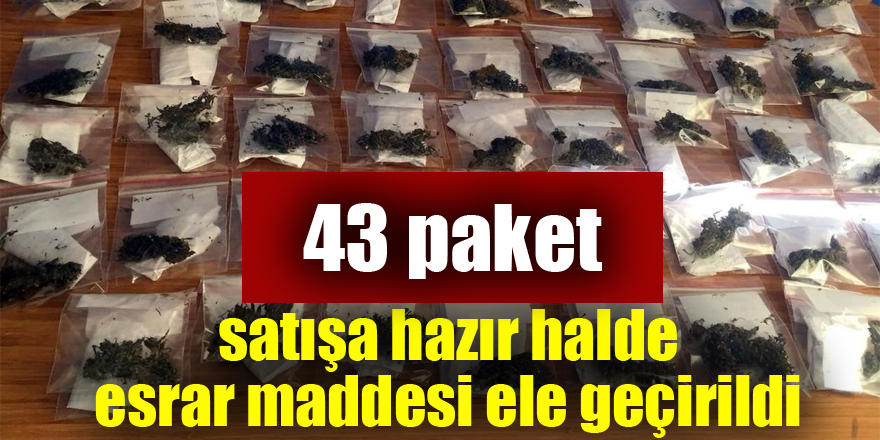 Samsun'da satışa hazır halde 43 paket esrar maddesi ele geçirildi 