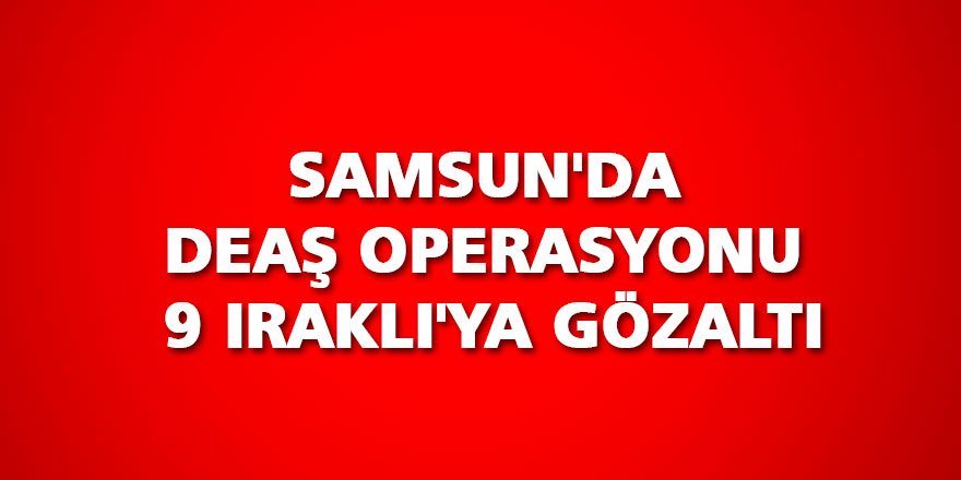 Samsun'da DEAŞ operasyonu: 9 Iraklı'ya gözaltı