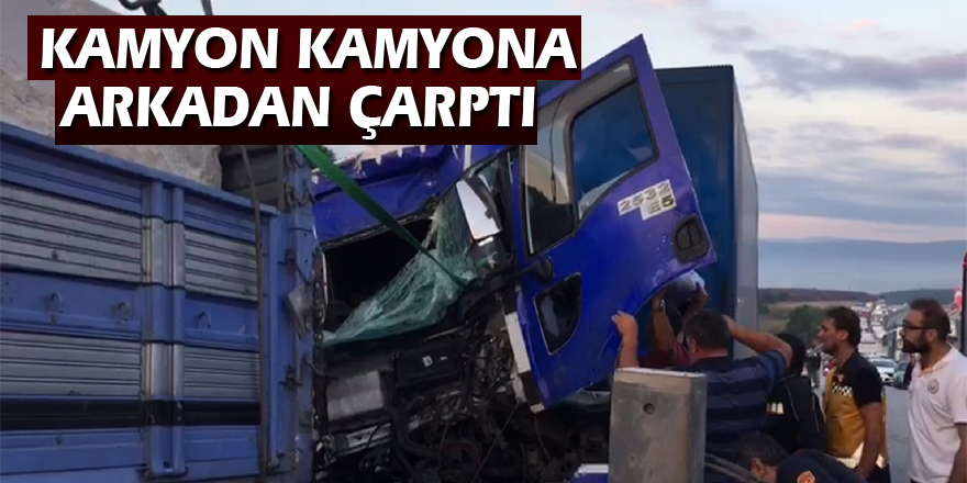 Samsun'da kamyon kamyona arkadan çarptı: 1 yaralı 