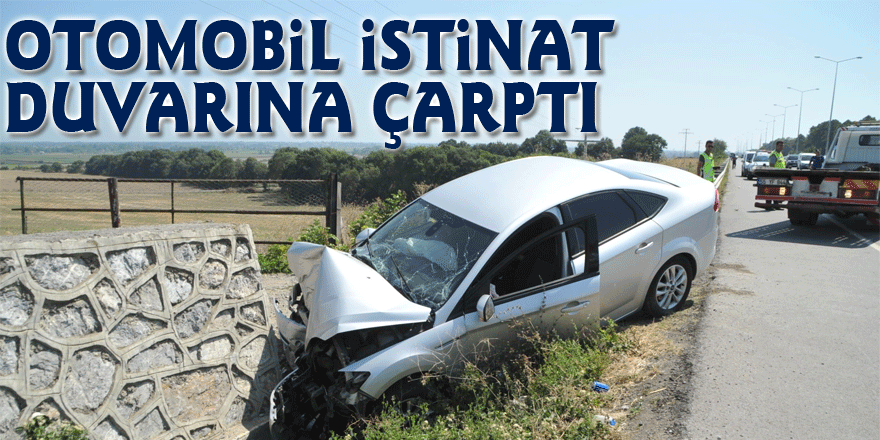 Otomobil istinat duvarına çarptı: 2 yaralı