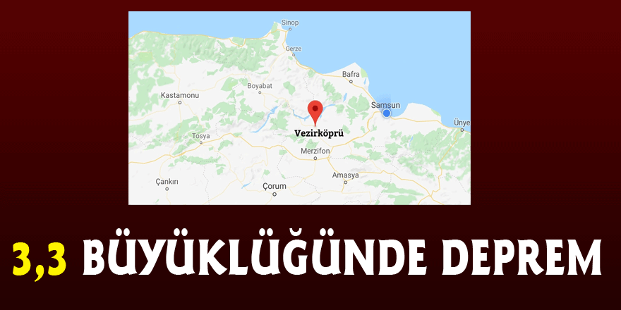 Samsun'da 3,3 büyüklüğünde deprem meydana geldi