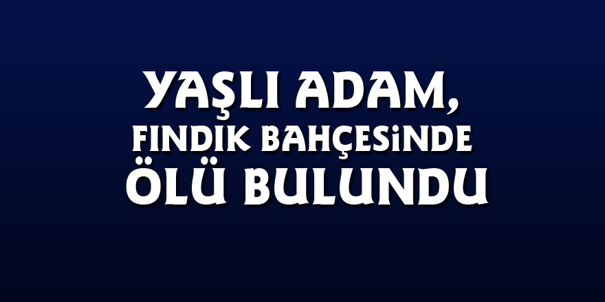 Yaşlı adam, fındık bahçesinde ölü bulundu