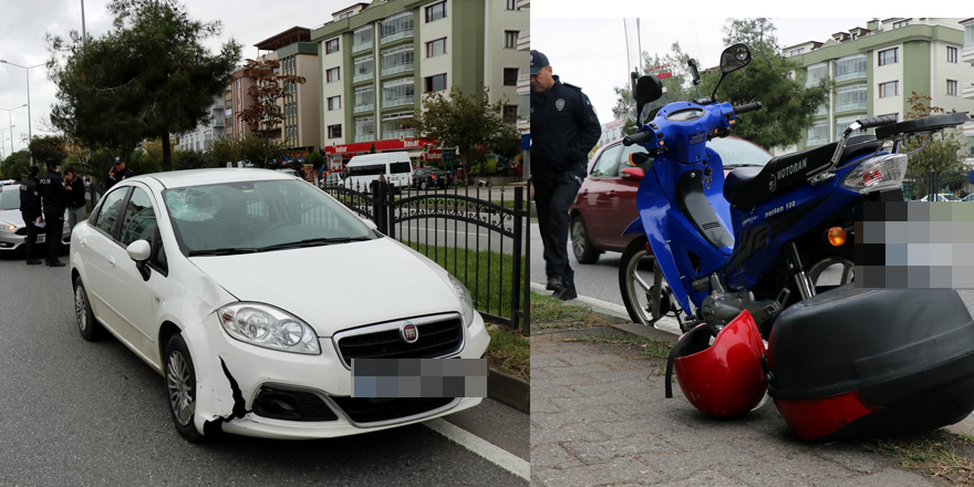 Otomobilin çarptığı motosikletli ağır yaralandı