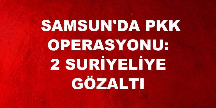  Samsun'da PKK operasyonu: 2 Suriyeliye gözaltı 