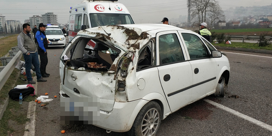 Samsun'da otomobil takla attı: 3 yaralı 