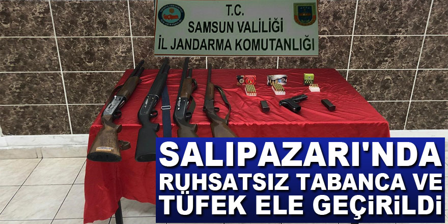 Salıpazarı'nda ruhsatsız tabanca ve tüfek ele geçirildi