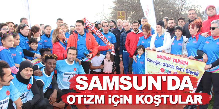 Samsun'da otizm için koştular