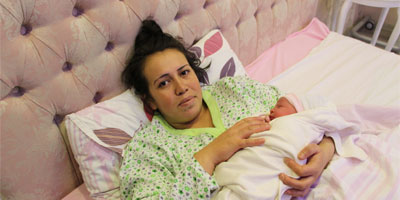 Samsun'da yeni yılın ilk bebeği "Nehir" bebek oldu