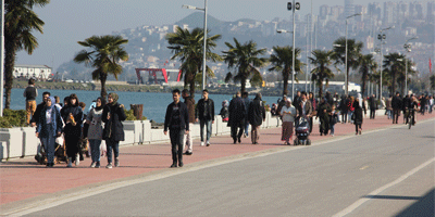 Vatandaşların sıcak hava keyfi