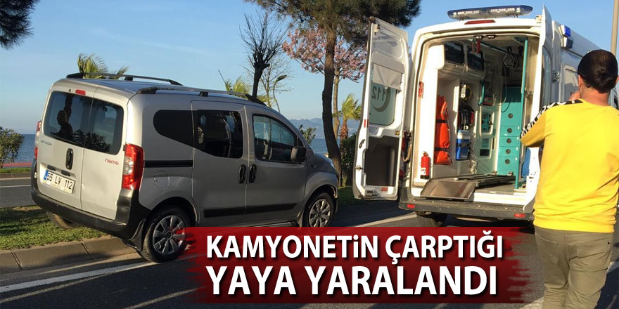 Kamyonetin çarptığı yaya yaralandı