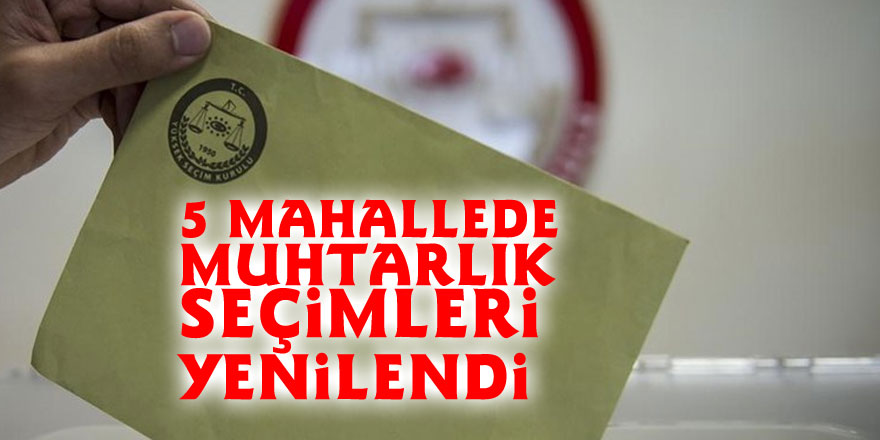 5 mahallede muhtarlık seçimleri yenilendi 