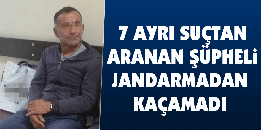 7 ayrı suçtan aranan şüpheli jandarmadan kaçamadı