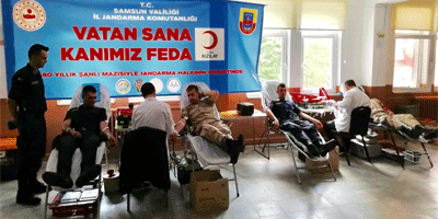 Jandarmadan “Vatan Sana Kanım Feda" sloganıyla kan bağışı