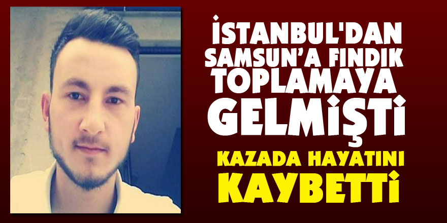 İstanbul'dan fındık toplamaya geldiği Samsun'da kazada hayatını kaybetti