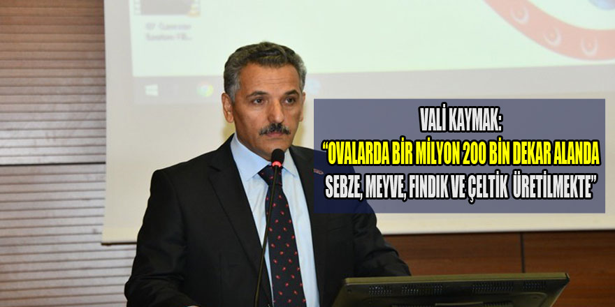 Vali Kaymak: “Ovalarda bir milyon 200 bin dekar alanda sebze, meyve, fındık ve çeltik üretilmekte”  