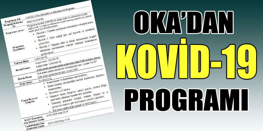 OKA’dan Kovid-19 ile Mücadele ve Dayanıklılık Programı