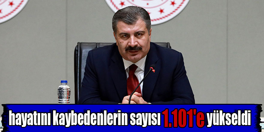 Türkiye'de korona virüsten hayatını kaybedenlerin sayısı bin 101'e yükseldi