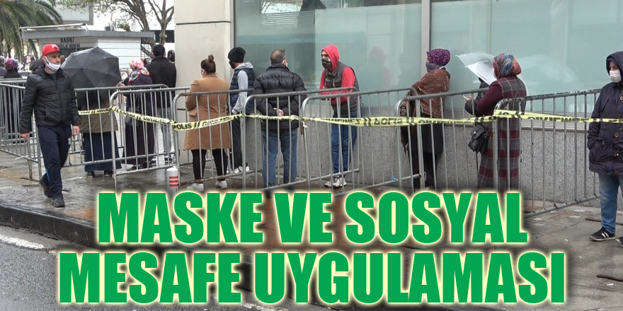 Samsun'da maske ve sosyal mesafe uygulaması