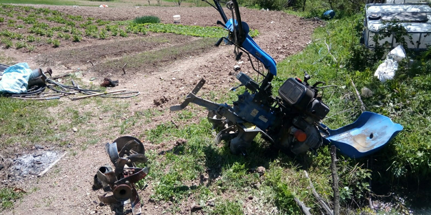 Tarla sürerken patpat makinesi hastanelik etti