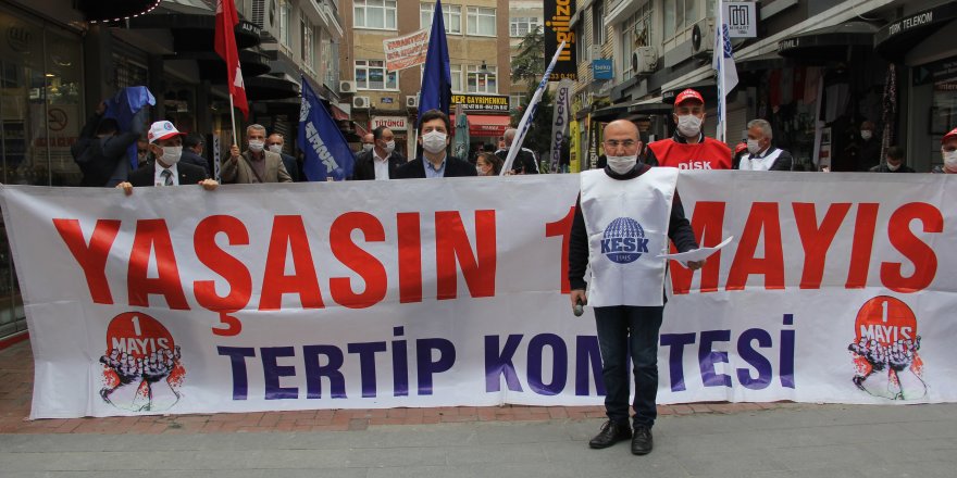 Samsun'da sosyal mesafeli 1 Mayıs eylemi 