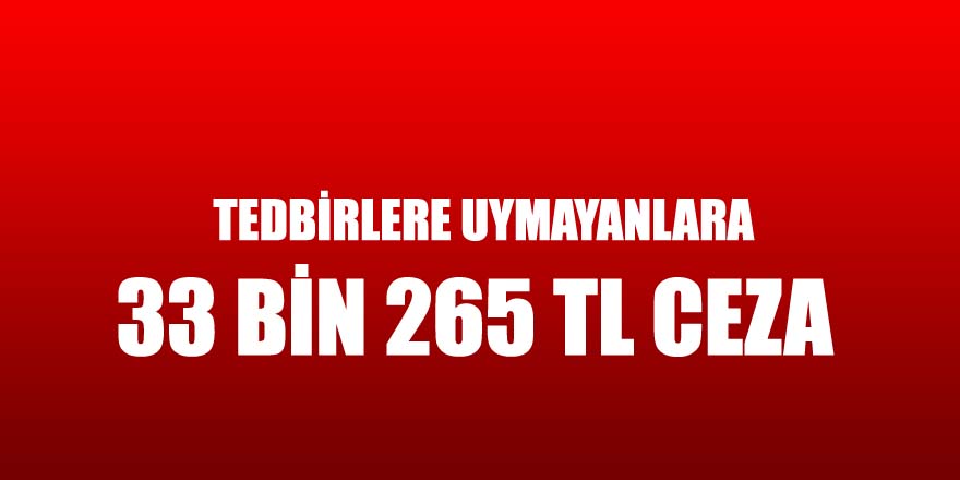 Samsun’da tedbirlere uymayan 35 şahsa 33 bin 265 TL ceza kesildi