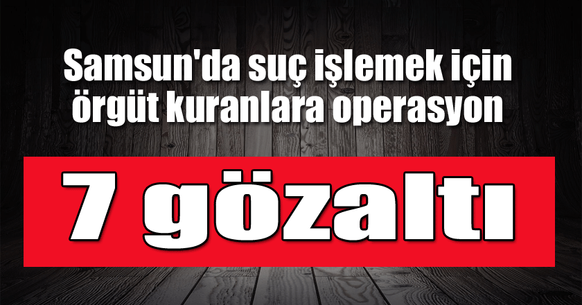 Samsun'da suç işlemek için örgüt kuranlara operasyon: 7 gözaltı