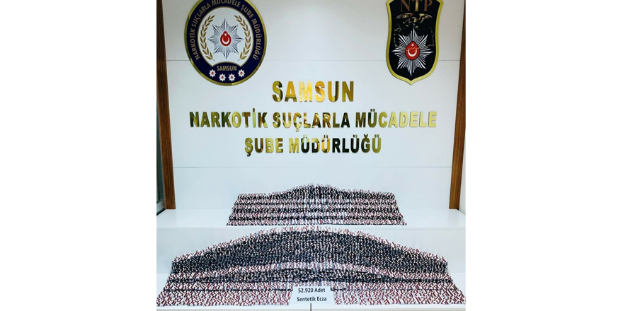 Samsun'da 52 bin 920 adet uyuşturucu hap ele geçirildi