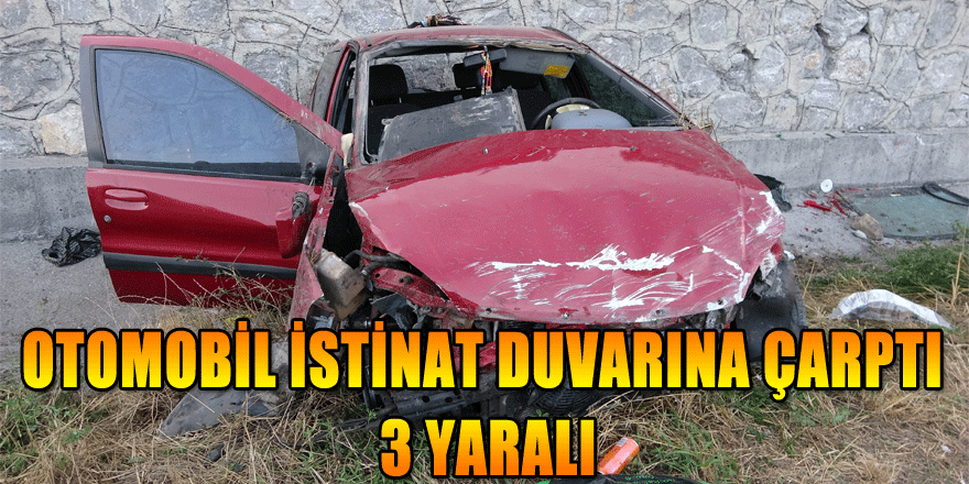 Samsun'da otomobil istinat duvarına çarptı: 3 yaralı