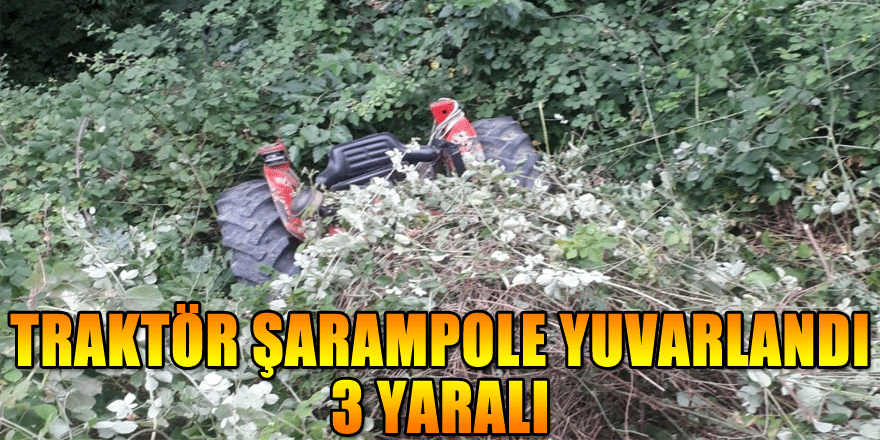 Samsun'da traktör şarampole yuvarlandı: 3 yaralı