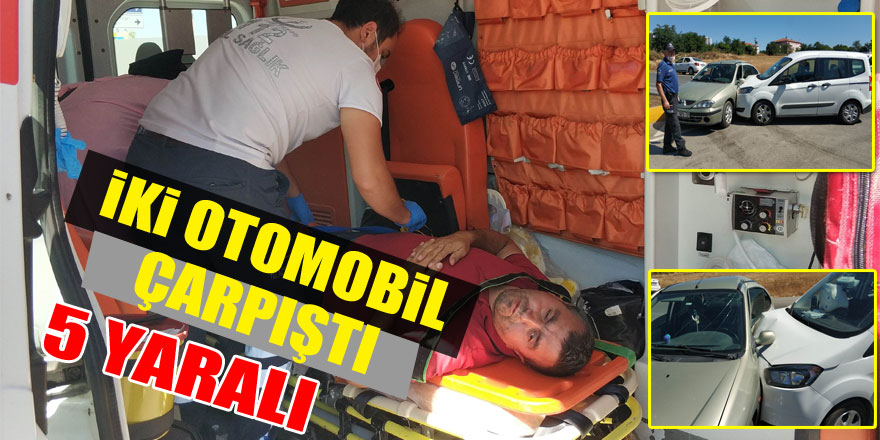 Samsun'da kavşakta iki otomobil çarpıştı: 5 yaralı