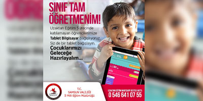 Samsun'da "Eğitime Bir Tablet Katkın Olsun Projesi” hayata geçirildi
