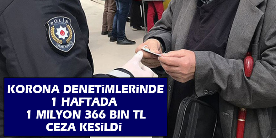 Samsun’da korona denetimlerinde 1 haftada 1 milyon 366 bin TL ceza kesildi